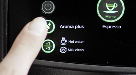 Ajustes de intensidad del aroma de la cafetera espresso Philips