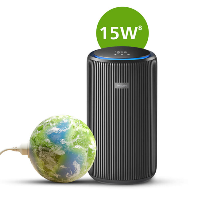 Purificador de aire Philips con globo conectado al cable